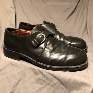 Cole Haan single monk strap leather dress shoes black